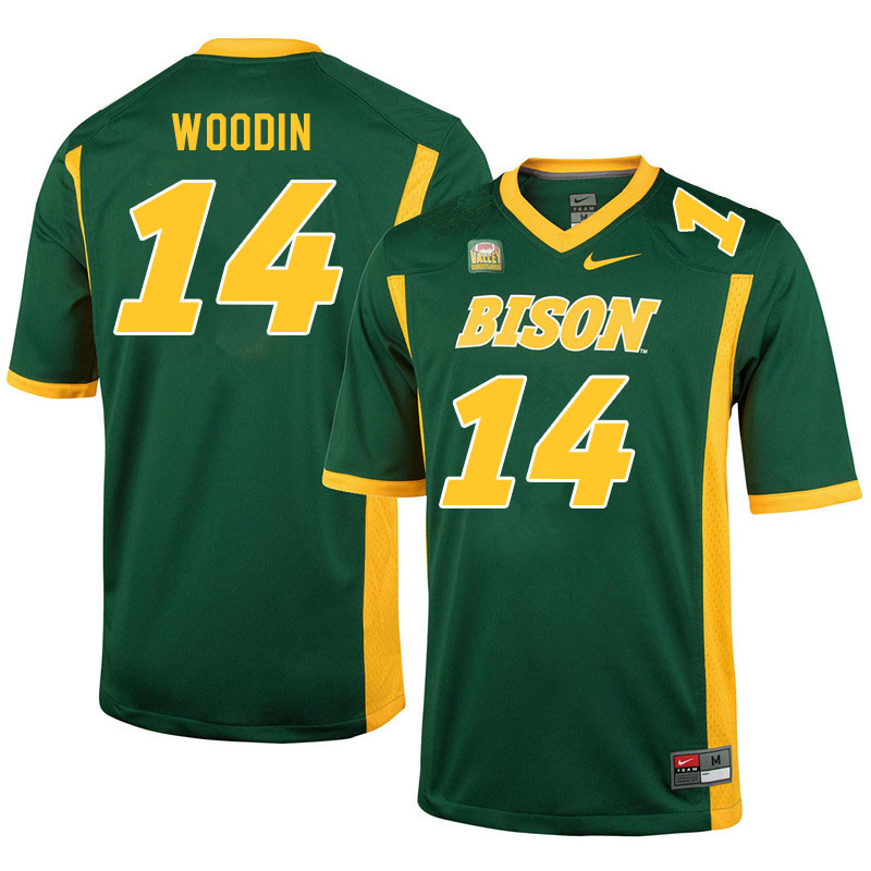 Men #14 JJ Woodin North Dakota State Bison College Football Jerseys Sale-Green